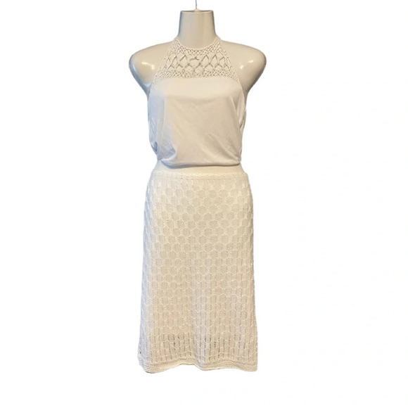 NWT Lauren Ralph Lauren Crochet Skirt Set in White - Picture 1 of 13